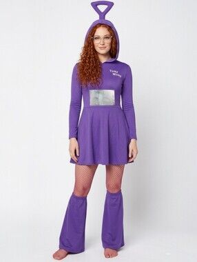 Spirit Tinky Winky Teletubbies Adult Costume Velour Size L 12-14
